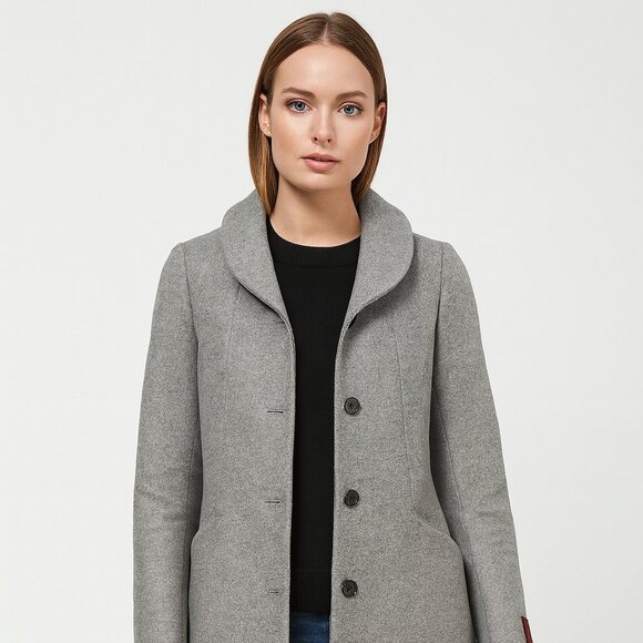Wilfred Gray Wool Cashmere Blend Coat Women’s Elegant Classic Jacket Size Small - Picture 3 of 15